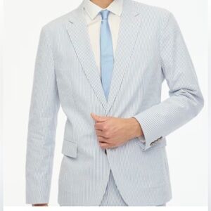 NWT J. Crew Factory Lim Fit Thompson Stripe Seersucker Suit Jacket Men Size 44L